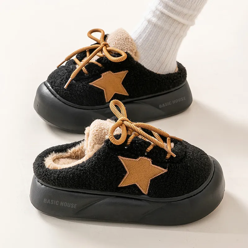 BASIC HOUSE Odor-Resistant Abrasion-Resistant Wrap-toe Slippers Women's-1