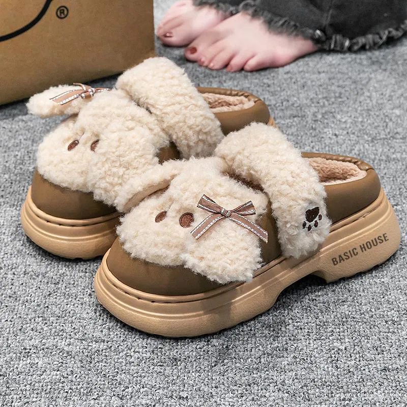 BASIC HOUSE Abrasion-Resistant Slip-Resistant Wrap-toe Slippers Women's-10