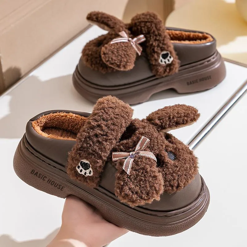 BASIC HOUSE Abrasion-Resistant Slip-Resistant Wrap-toe Slippers Women's-14