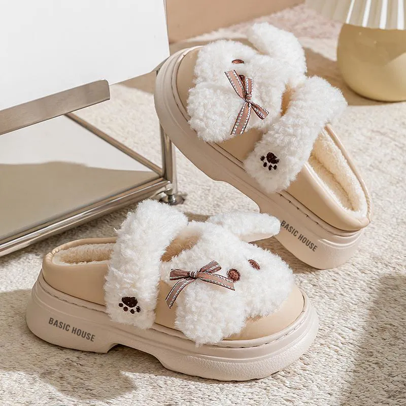 BASIC HOUSE Abrasion-Resistant Slip-Resistant Wrap-toe Slippers Women's-6