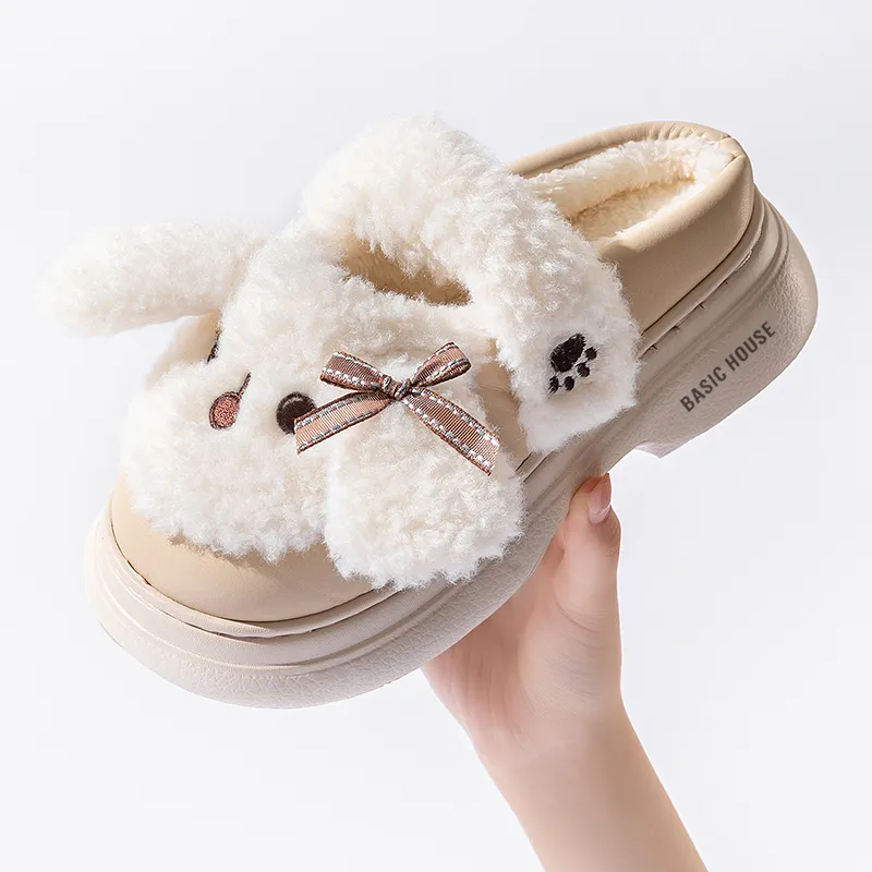 BASIC HOUSE Abrasion-Resistant Slip-Resistant Wrap-toe Slippers Women's-1