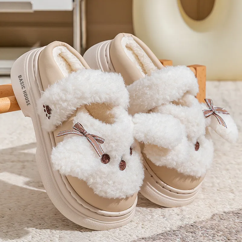 BASIC HOUSE Abrasion-Resistant Slip-Resistant Wrap-toe Slippers Women's-2