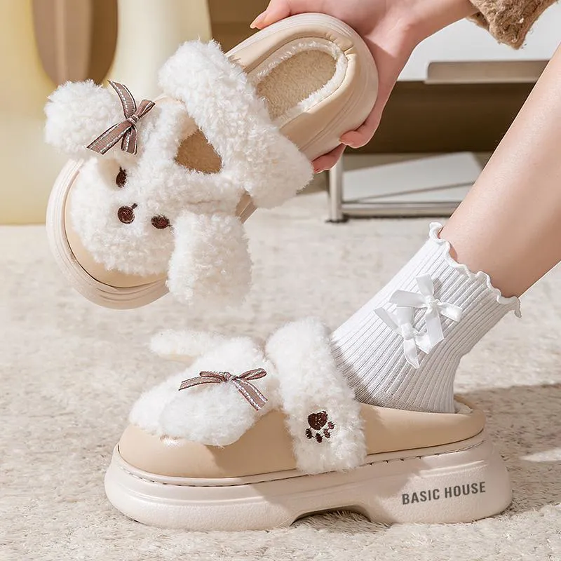 BASIC HOUSE Abrasion-Resistant Slip-Resistant Wrap-toe Slippers Women's-5