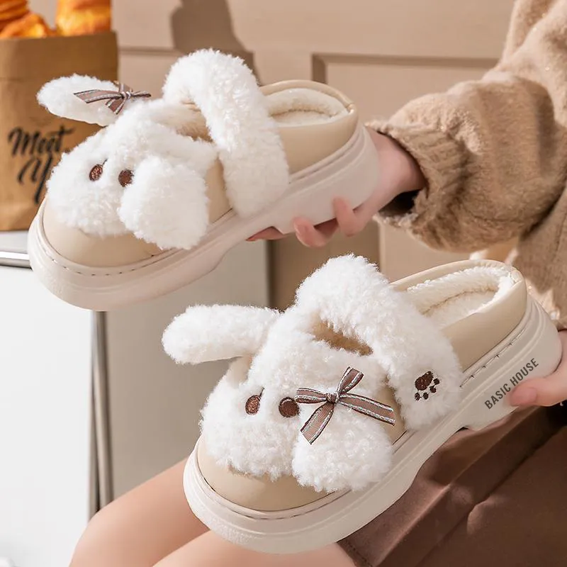 BASIC HOUSE Abrasion-Resistant Slip-Resistant Wrap-toe Slippers Women's-4