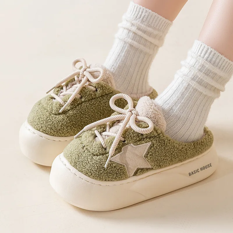 BASIC HOUSE Odor-Resistant Abrasion-Resistant Wrap-toe Slippers Women's-10
