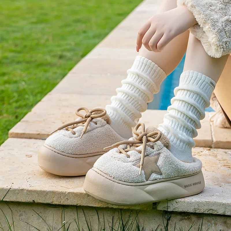 BASIC HOUSE Odor-Resistant Abrasion-Resistant Wrap-toe Slippers Women's-5