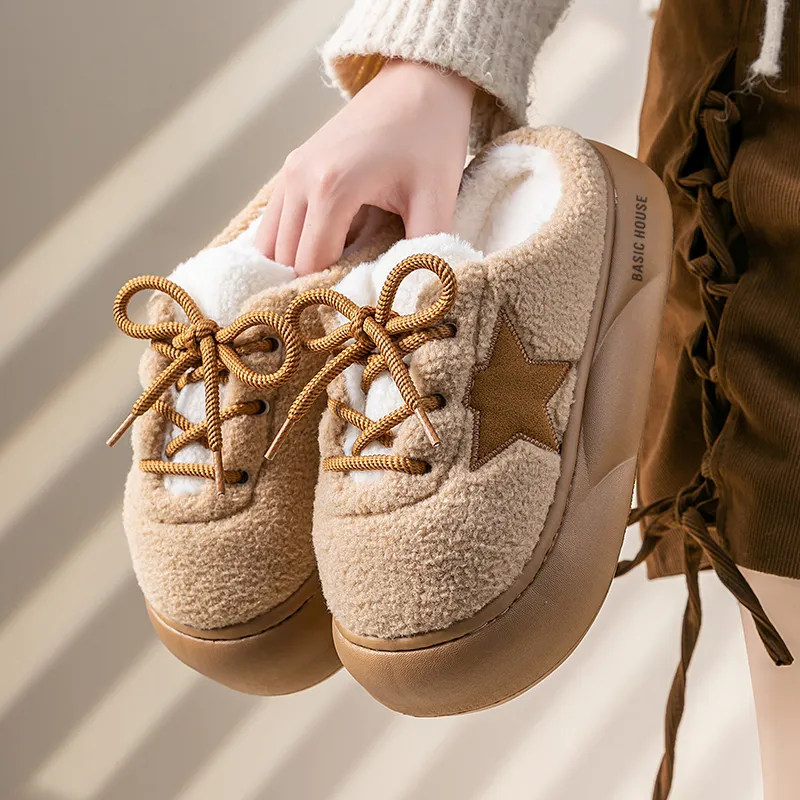 BASIC HOUSE Odor-Resistant Abrasion-Resistant Wrap-toe Slippers Women's-7