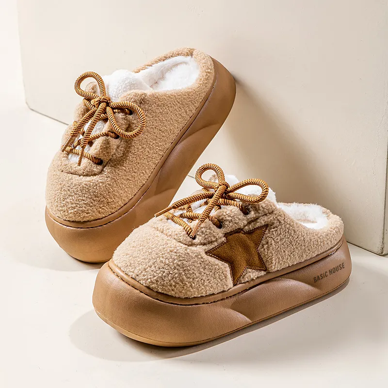 BASIC HOUSE Odor-Resistant Abrasion-Resistant Wrap-toe Slippers Women's-8