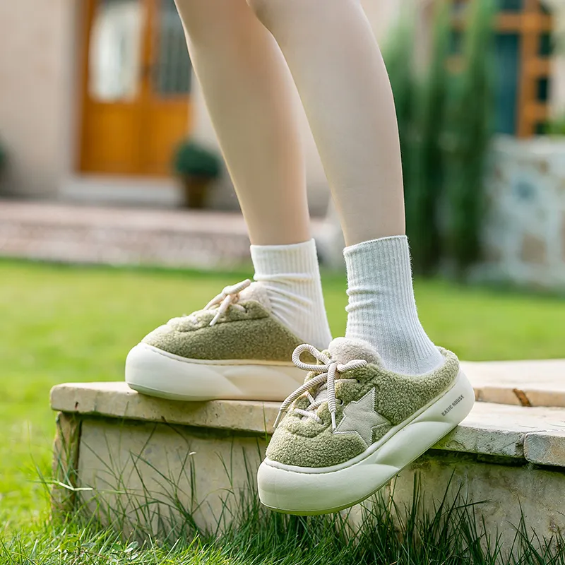 BASIC HOUSE Odor-Resistant Abrasion-Resistant Wrap-toe Slippers Women's-11