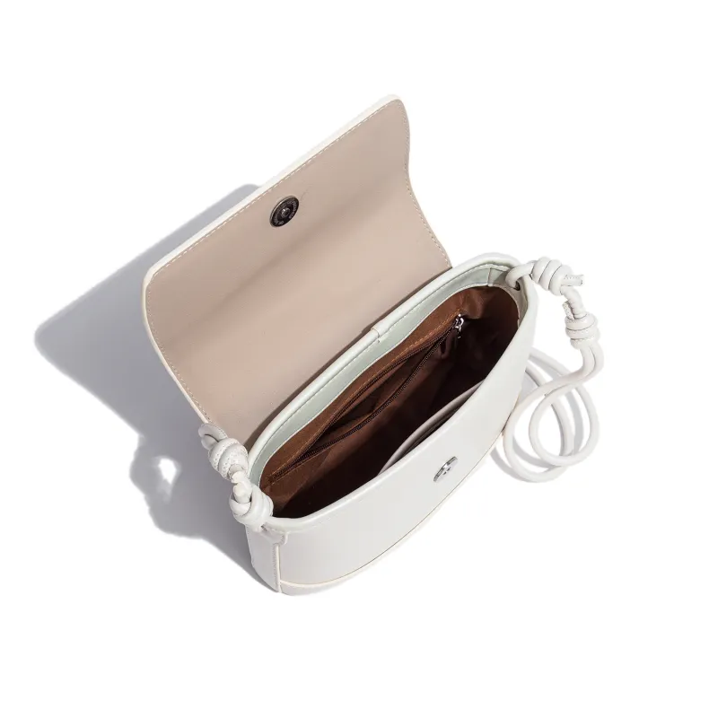 MESUCA Kitty Series PU With Synthetic Leather Crossbody Bag Small Size Women's Black/White/Ecru-1
