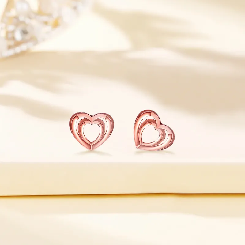 Lao Feng Xiang 18K Gold Stud Earrings Women's-2