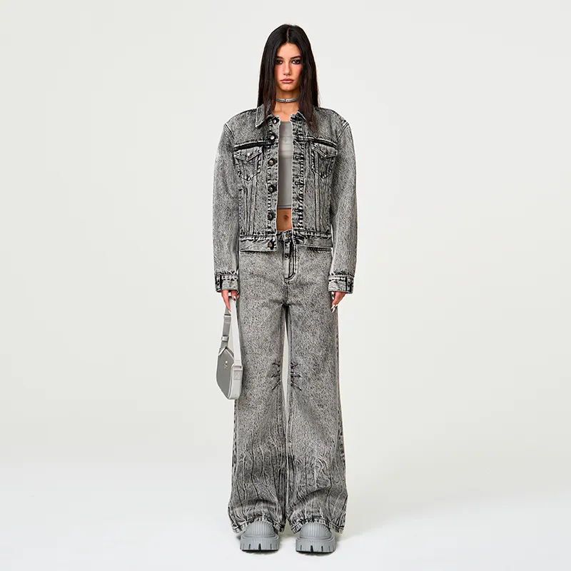 SMFK Denim Jacket Unisex Dusty Gray-6