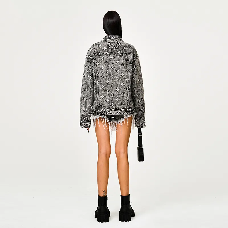 SMFK Denim Shorts Women's Dusty Gray-3