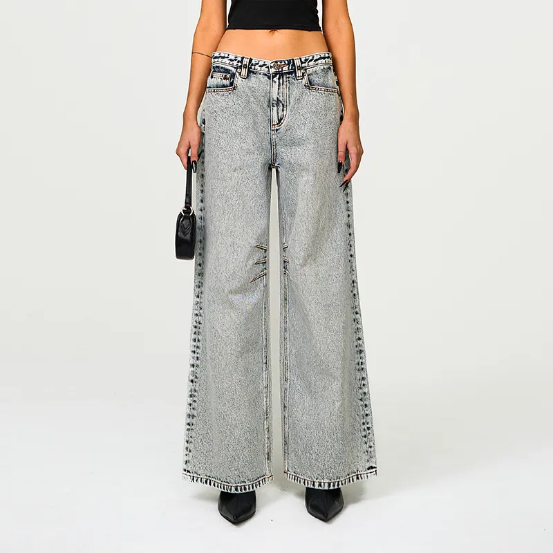 SMFK Jeans Unisex White Snowflake-3