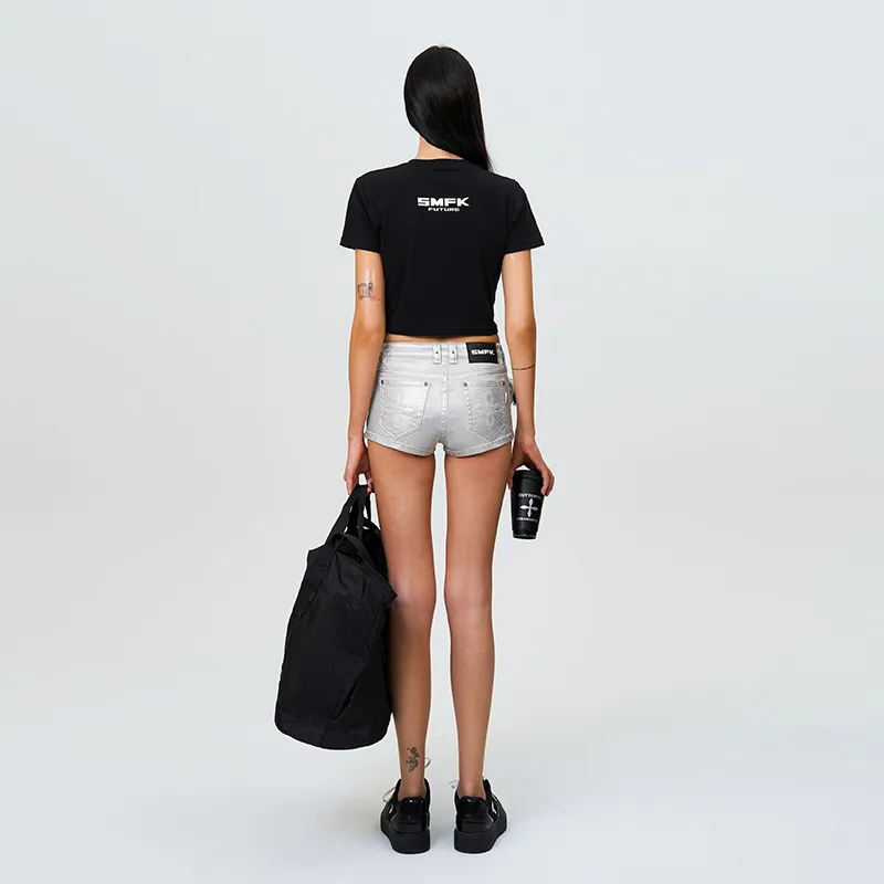 SMFK Denim Shorts Women's Starry Silver-2