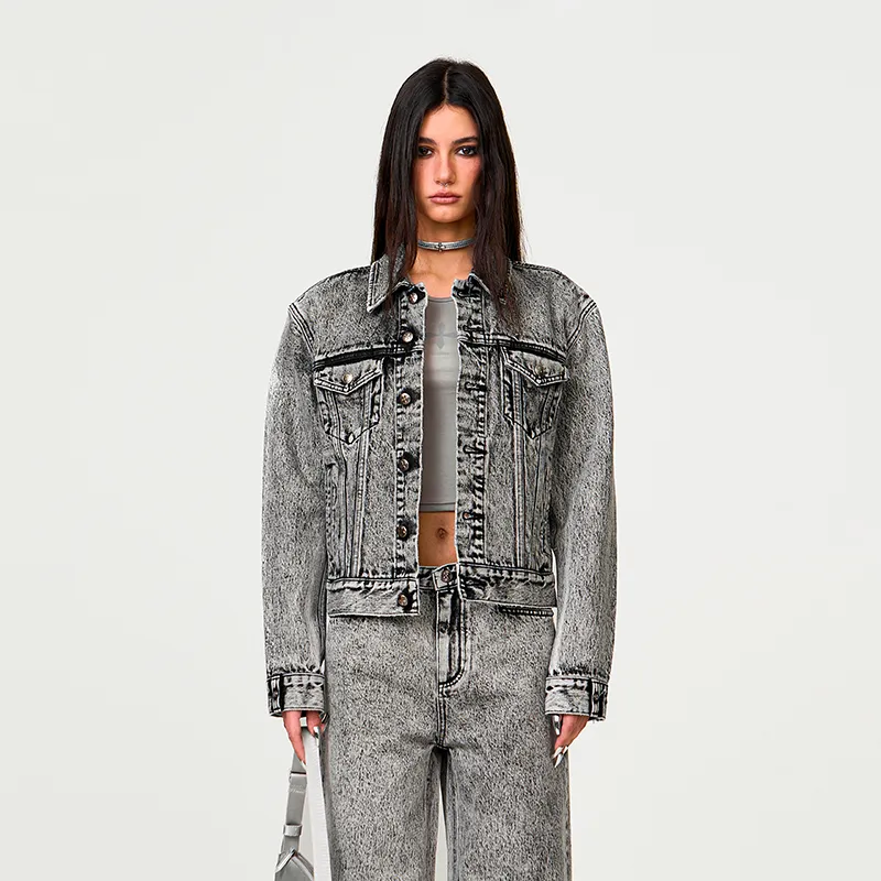 SMFK Denim Jacket Unisex Dusty Gray-3