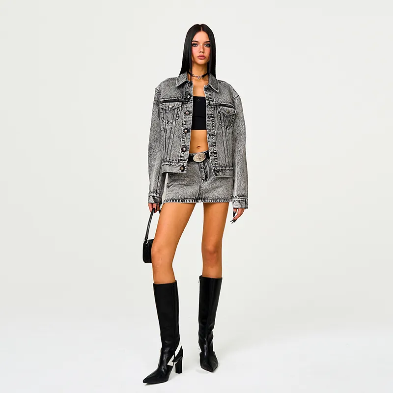 SMFK Denim Jacket Unisex Dusty Gray-5