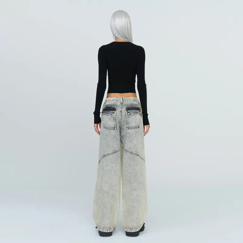 SMFK Jeans Women's Starry Cloud White-2
