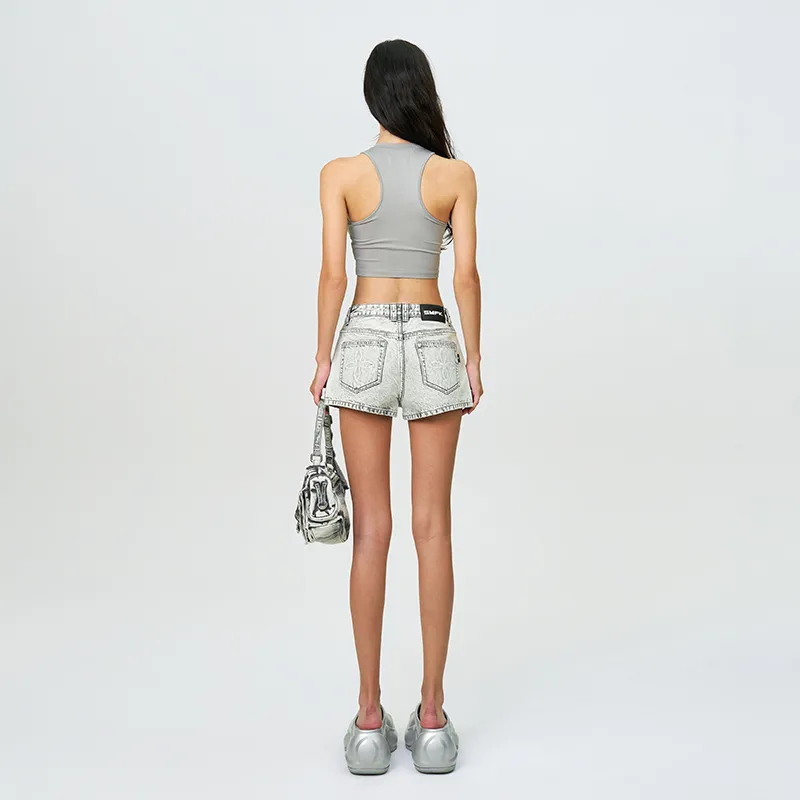 SMFK Denim Shorts Women's Dusty Gray-2