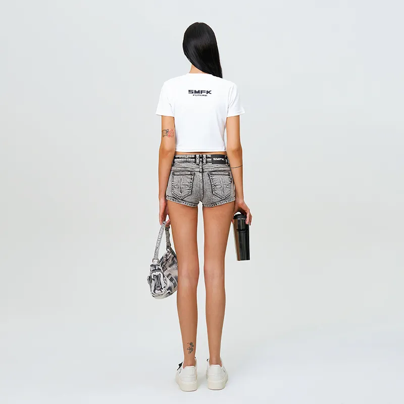 SMFK Denim Shorts Women's Concrete Gray-2