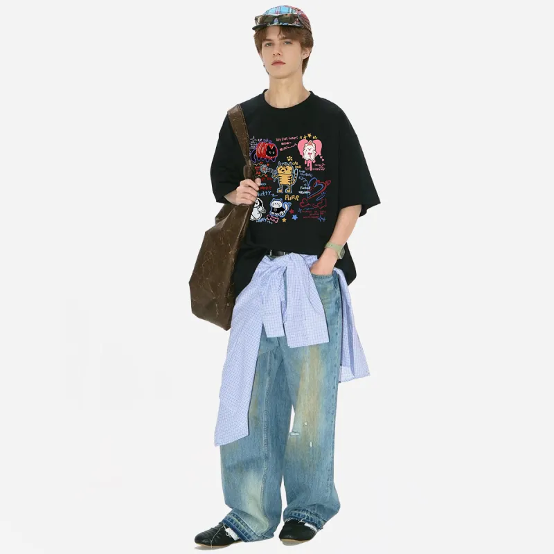 Tryforlove Drop Shoulder Sleeve T Shirt Unisex-5