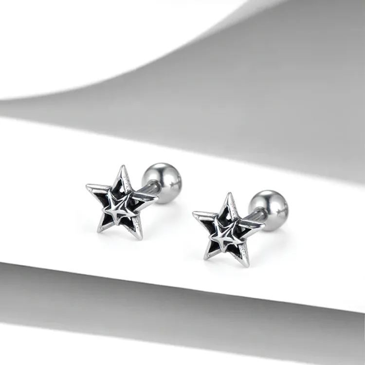 ROGA Titanium Steel Stud Earrings Unisex-4