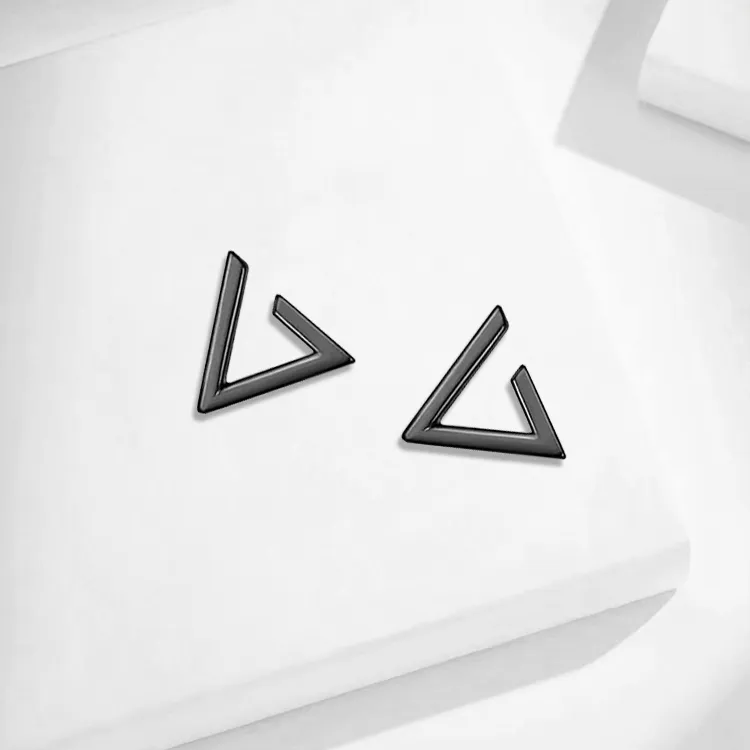 ROGA 925 Silver Needles Stud Earrings Unisex-1