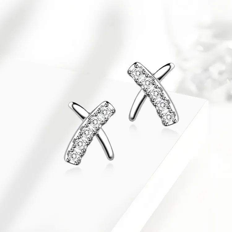 ROGA 925 Silver Needles Stud Earrings Women's-4