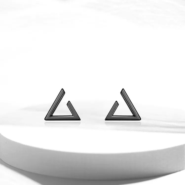ROGA 925 Silver Needles Stud Earrings Unisex-2