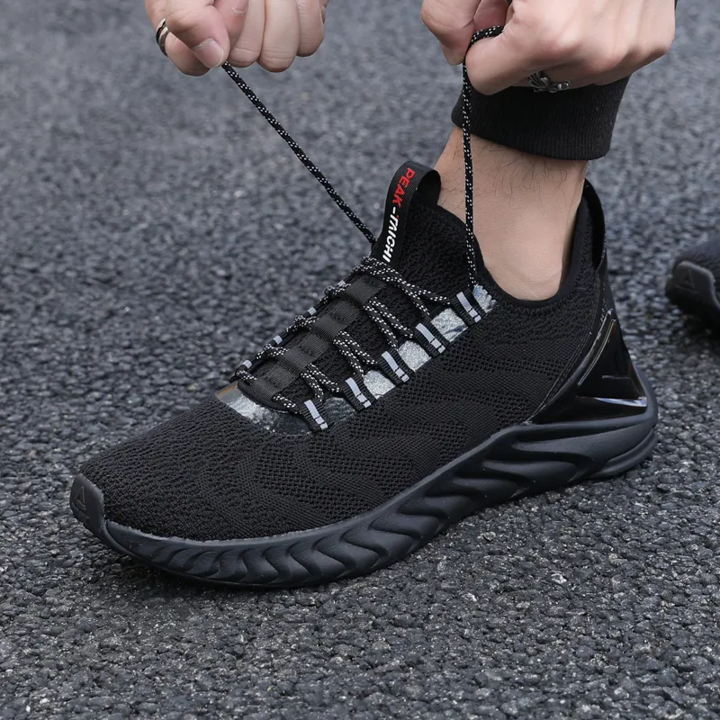 PEAK Tai Ji1.0 Cushioning Breathable Coverage Low Top Running Shoes Men's All Black-7
