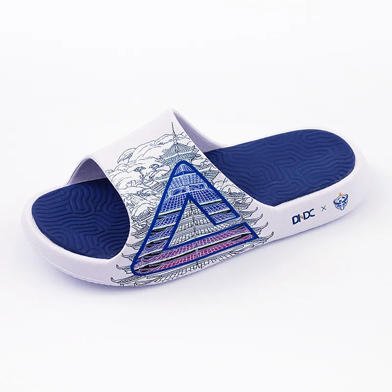 PEAK Slide Slippers Unisex White Blue-2