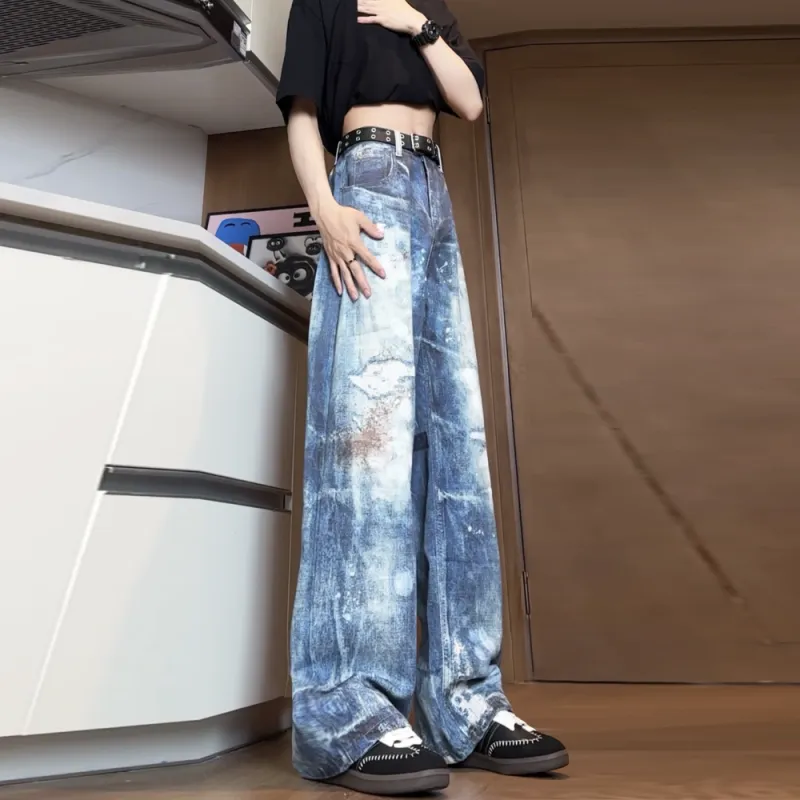 UPXIW Jeans Unisex Dark Blue-4