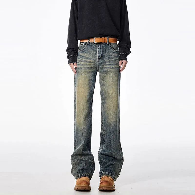 UPXIW Jeans Unisex Yellow Mud Blue-4