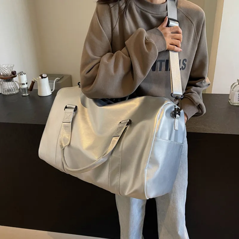 Tonlion PU Travel Bag Unisex Silver-2