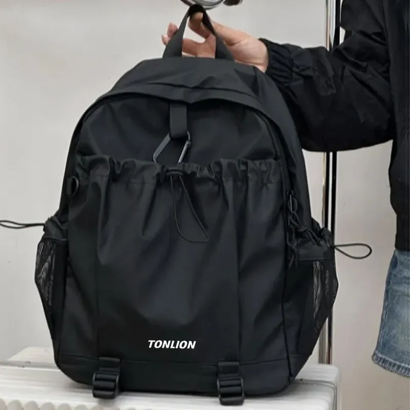 Tonlion Oxford Backpack Unisex Night Shadow Black/Active Orange-2