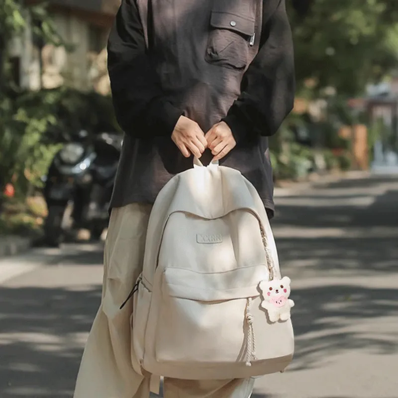 Tonlion Nylon Backpack Unisex Black/Ecru-2