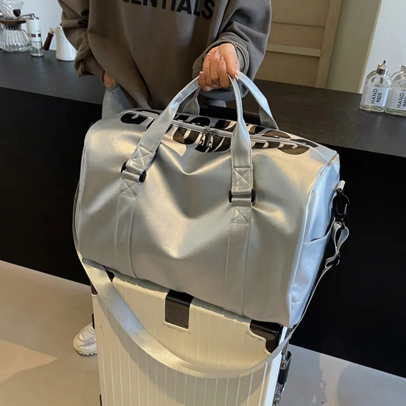 Tonlion PU Travel Bag Unisex Silver-3