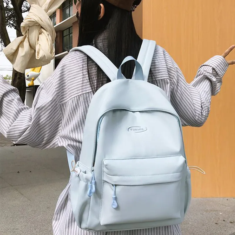 Tonlion Nylon Backpack Trumpets Women's Blue-1