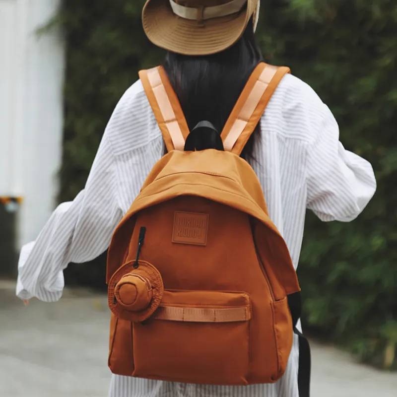 Tonlion Nylon Backpack Unisex Orange-1
