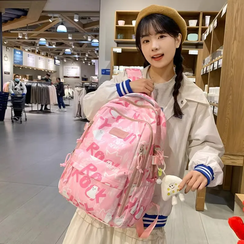 Tonlion Nylon Fabric Backpack Unisex Multicolor-7