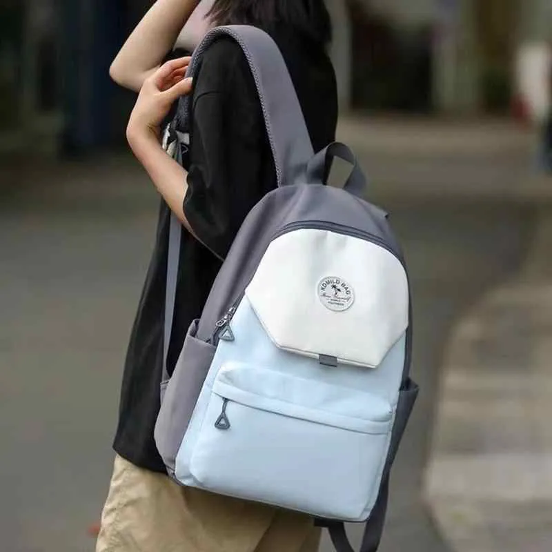 Tonlion Nylon Fabric Backpack Regular Unisex Multicolor-2