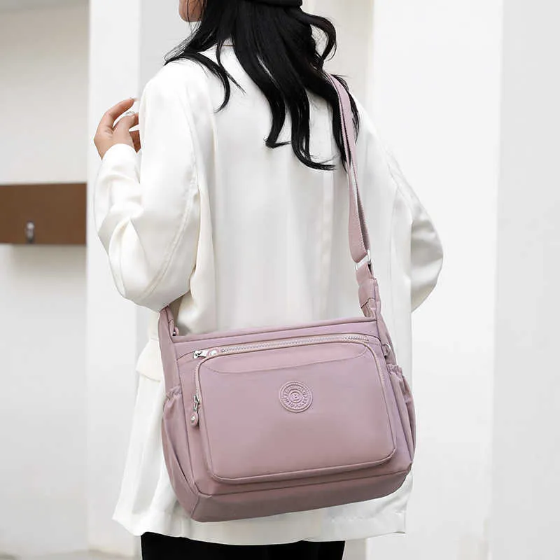 Tonlion Nylon Crossbody Bag Women's Purple-3