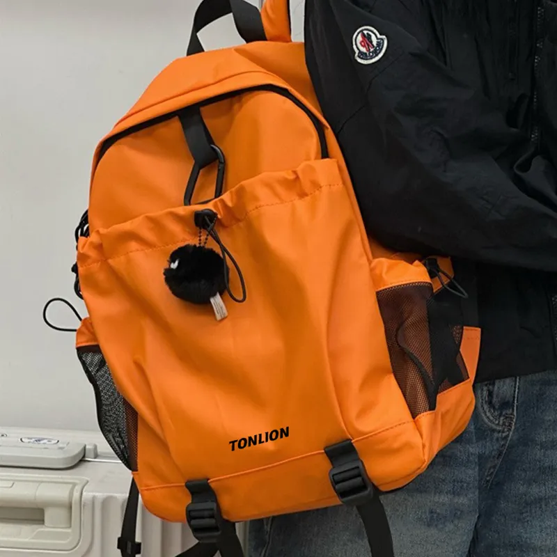 Tonlion Oxford Backpack Unisex Night Shadow Black/Active Orange-6