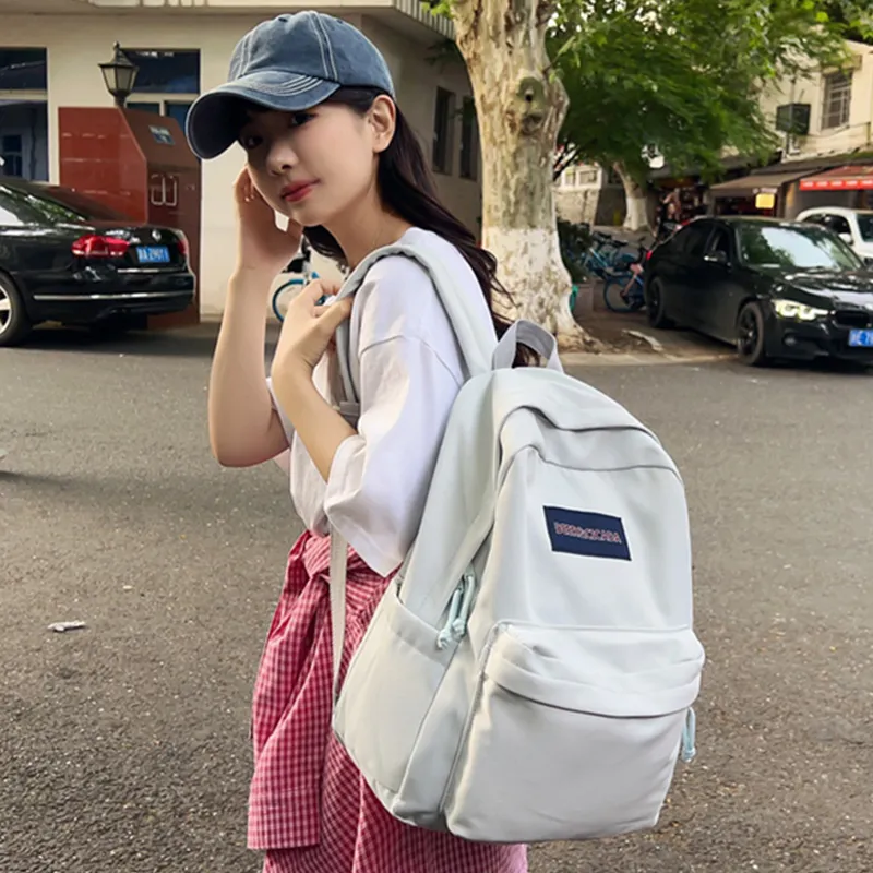 Tonlion Nylon Backpack Regular Unisex Black/Light Gray-1