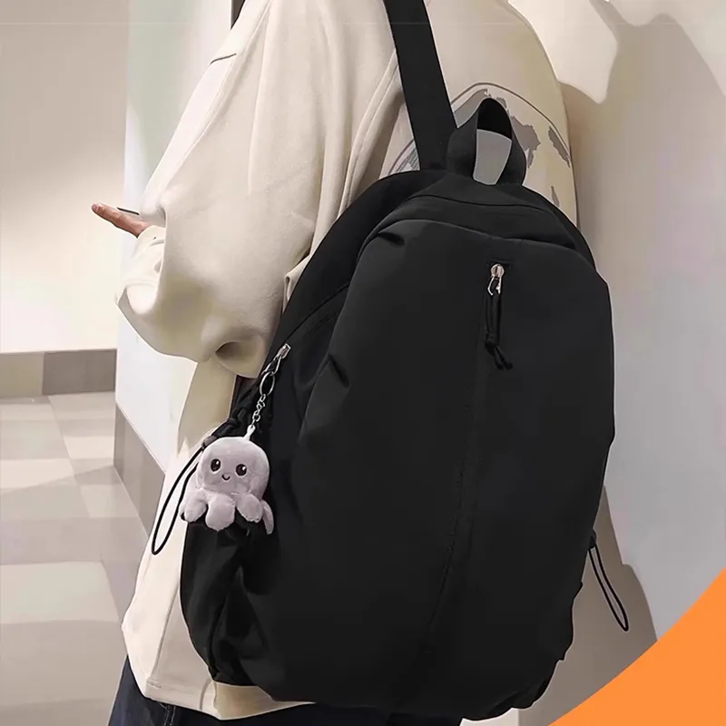 Tonlion Nylon Backpack Unisex White/Black-1