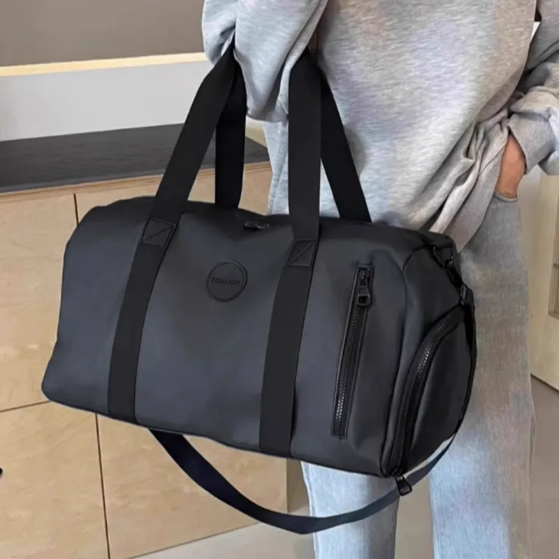 Tonlion Oxford Portable Crossbody Gym Bag Unisex Black/Gray-11