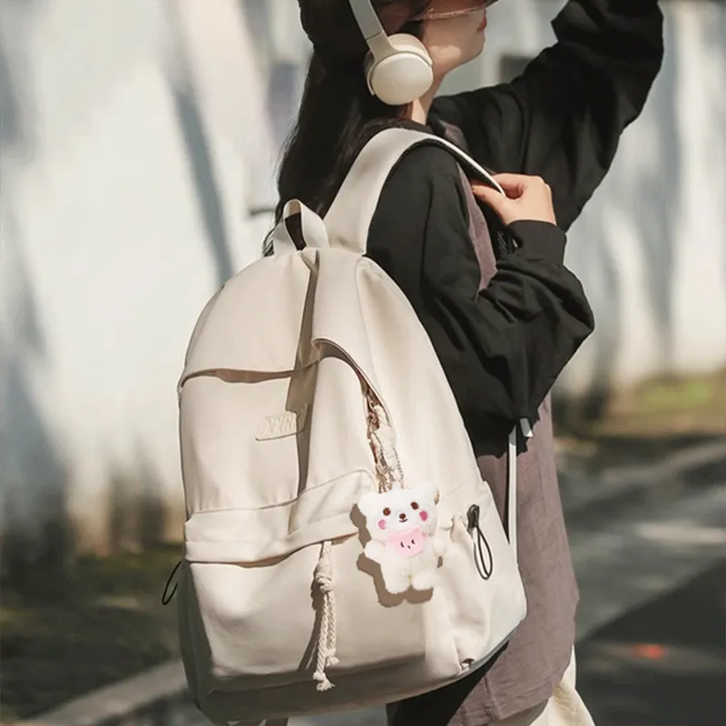 Tonlion Nylon Backpack Unisex Black/Ecru-1