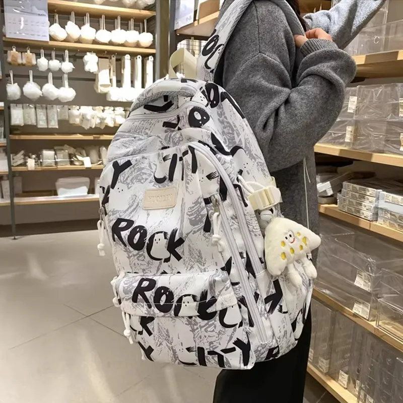 Tonlion Nylon Fabric Backpack Unisex Multicolor-1