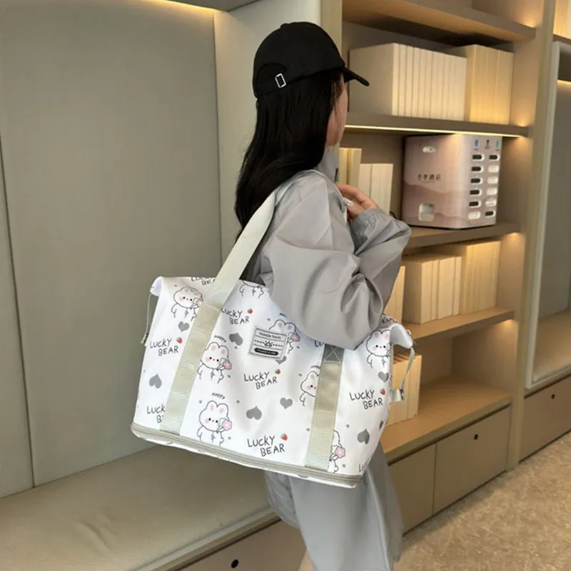 Tonlion Oxford Travel Bag 36L Women's Beige/White-6
