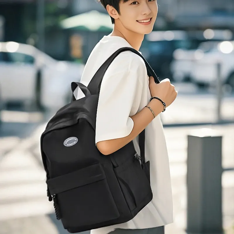 Tonlion Nylon Fabric Backpack Unisex Multicolor-3
